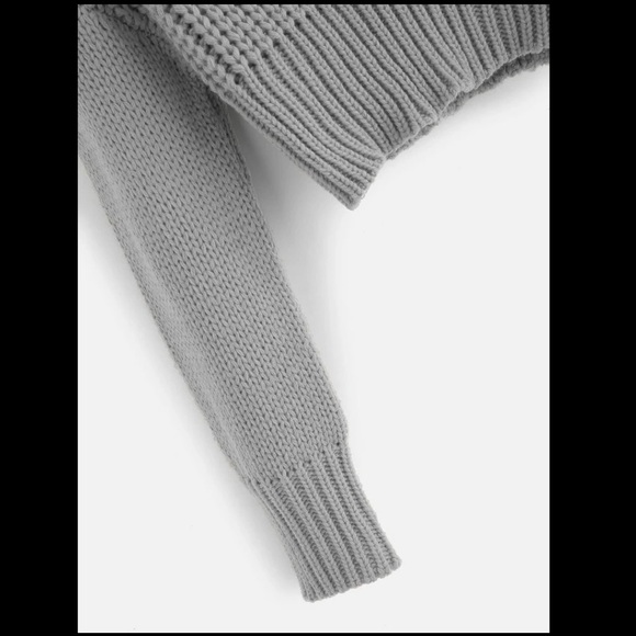 Drop Shoulder Crop Sweater - Picture 2 of 3